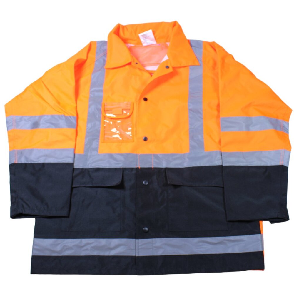 NSI Ultrabrite Class 3 Raincoat Hi-Vis Lightweight Orange/Black Large